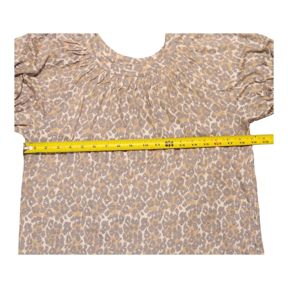 Maeve by Anthropologie Leopard Print Women's Blouse, Puff Sleeve Top, Si… - Picture 5 of 10
